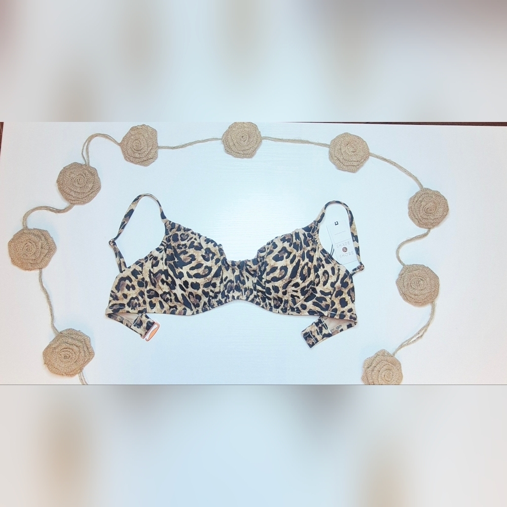Shade & Shore Leopard Print Bikini Top